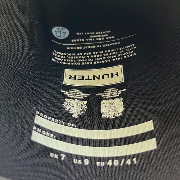 Hunter Original Black Gloss Tall Rain Boots - Picture 12 of 16